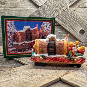 1995 Cider Barrel Bear Car North Pole Express Train Car by World Bazaars Holiday